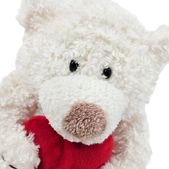 Hallmark Heartly Talking Teddy Polar Bear Plush Stuffed Animal White Sitting - Picture 2 of 8